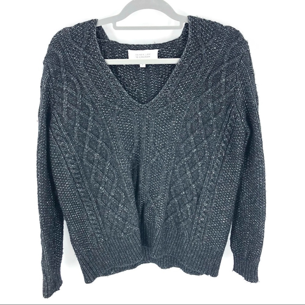 Derek Lam 10 Crosby Cable Knit Sweater Womens Small Wool Blend Fisherman Luxury